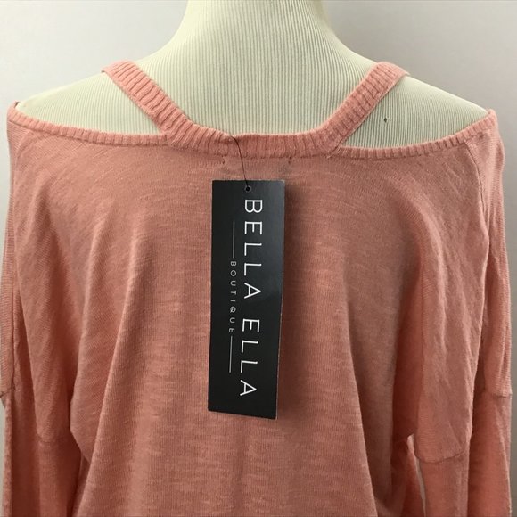 Lumiere Womens Cold Shoulder Peach Top Small Long Sleeve NWT - Picture 5 of 8
